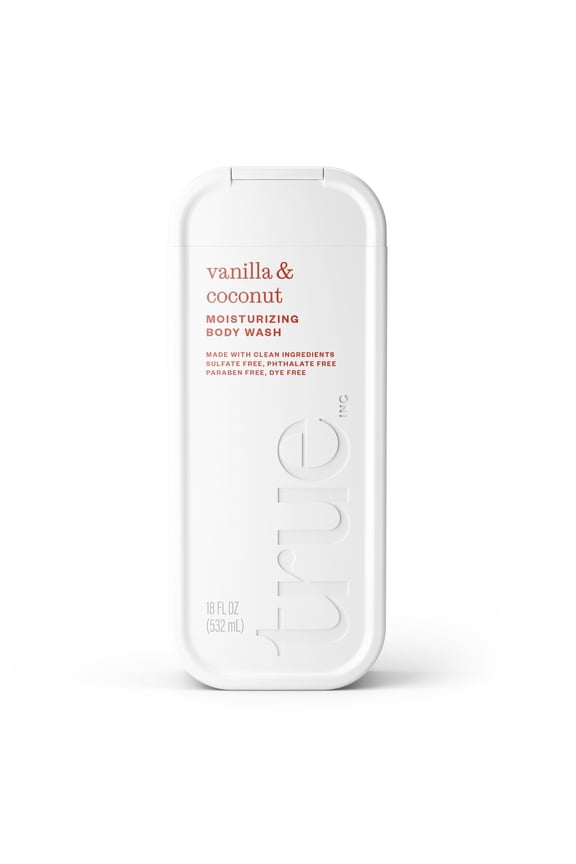 Vanilla & Coconut Body Wash, Sulfate-Free, Moisturizing and Hydrating Formula for Women & Men, 18 fl oz