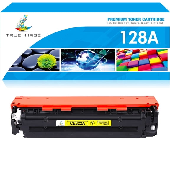 True Image 1-Pack Compatible Toner Cartridge for 128A CE322A Work with LaserJet Pro CP1525NW CP1525N CM1415FN CM1415FNW MFP Printer (Yellow)