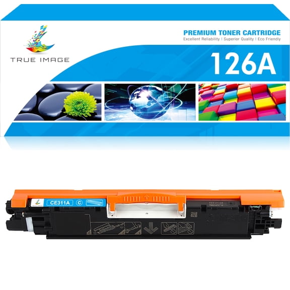 True Image 1-Pack Compatible Toner Cartridge for HP CE311A 126A Work with Pro CP1025 CP1025NW M275 MFP M175A M175NW Printer (Cyan)