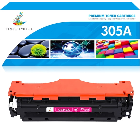 True Image 1-Pack Compatible Toner Cartridge for HP CE413A 305A Work with Pro 400 Color M451 MFP M475 CP2025 CM2320 Printer (Magenta)