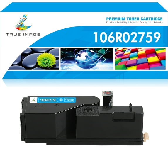 True Image 1-Pack Compatible Toner Cartridge for Xerox 106R02756 Phaser 6020 6022 WorkCentre 6025 6027 Printer (Cyan)