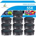 thumbnail image 1 of True Image 10-Pack Compatible Toner Cartridge for HP CE255X 55X LaserJet P3015Dn P3015x MFP M525f M525dn M521dn M521dw Printer (Black), 1 of 10