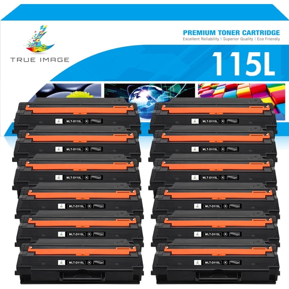 True Image 12-Pack Compatible Toner Cartridge for Samsung MLT-D115L Work with Xpress SL-M2620ND SL-M2820DW M2670FN M2870FD SL-M2820ND Printer (Black)