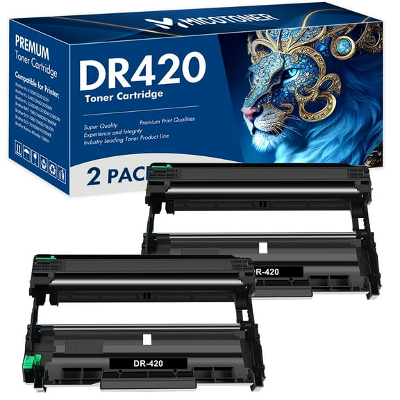 True Image 2-Pack Compatible Drum Unit for Brother DR-420 DCP-7060D HL-2220 HL-2230 HL-2240 HL-2270 MFC-7360 MFC-7460DN MFC-7860 Printer (Black)