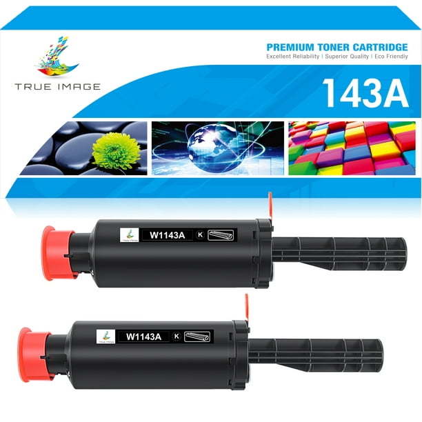 True Image 2-Pack Compatible Toner Cartridge for HP W1143A 143A Work with HP Neverstop Laser 1001nw MFP 1201w 1202w Printer (Black)
