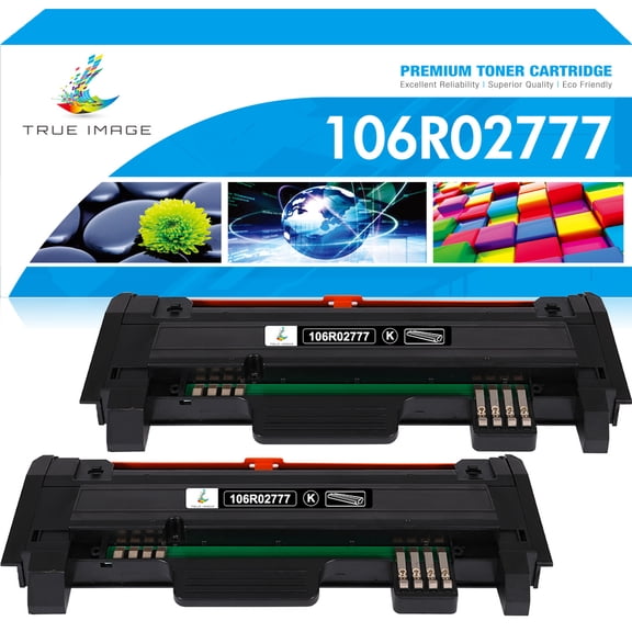 True Image 2-Pack Compatible Toner Cartridge for Xerox 106R02777 Work with Phaser 3052 3260 3260DNI WorkCentre 3215 3225 (Black)