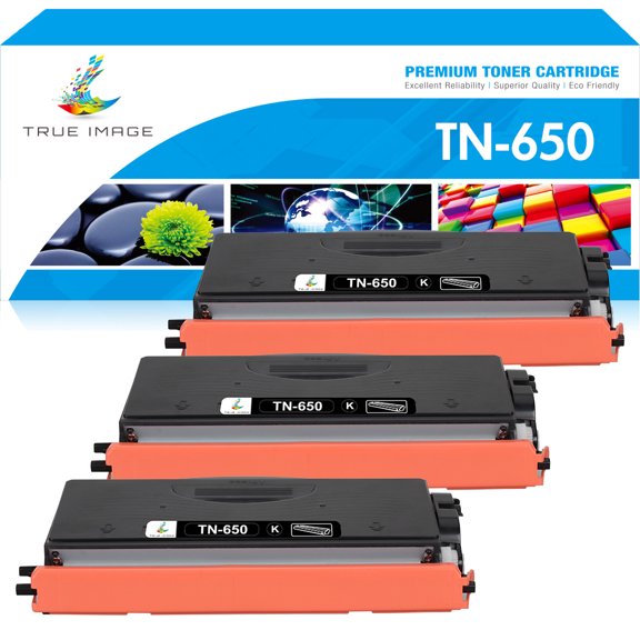 True Image 3-Pack Compatible Toner Cartridge for Brother TN-650 Work with HL-5340D HL-5370DWT MFC-8480DN MFC-8690DW DCP-8085DN Printer (Black)