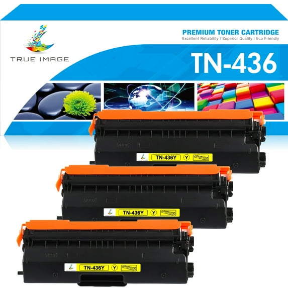 True Image 3-Pack Compatible Toner Cartridge for Brother TN436 TN-436Y MFC-L8900CDW HL-L9310CDW HL-L8360CDW HL-L9310CDW MFC-L9570CDW (Yellow)