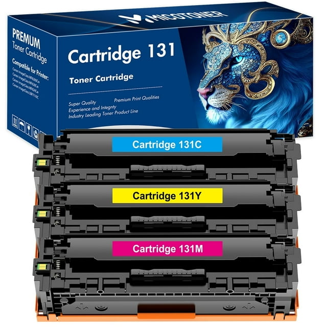 True Image 3-Pack Compatible Toner Cartridge for Canon 131M imageCLASS MF8280Cw MF628Cw MF624Cw LBP7110C Printer (Cyan,Magenta,Yellow)