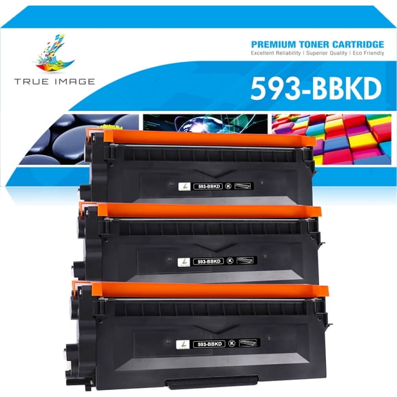 True Image 3-Pack Compatible Toner Cartridge for Dell 593-BBKD Work with E310dw E514dw E515dn E515dw Printer (Black)