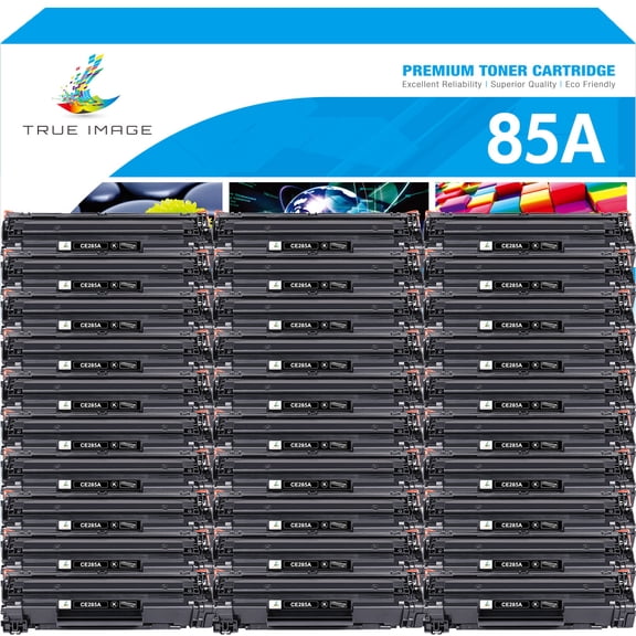 True Image 30-Pack Compatible Toner Cartridge for HP CE285A 85A for LaserJet Pro P1100 P1102 M1132 M1210 M1130 M1212 Printer (Black)