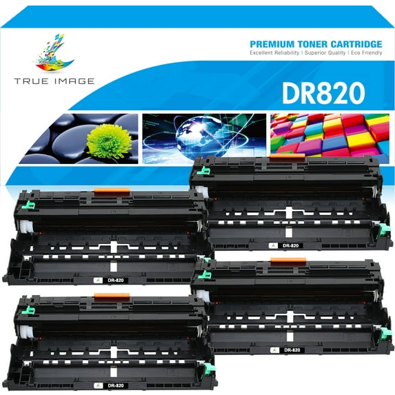 True Image 4-Pack Compatible Drum Unit DR-820 Brother HL-L5200DW HL-L5100DN HL-L6200DW MFC-L5800DW MFC-L5850DW MFC-L5900DW MFC-L6700DW Printer (Black)