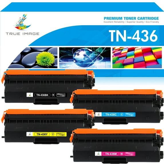 True Image 4-Pack Compatible Toner Cartridge for Brother TN436 TN-436 MFC-L8900CDW HL-L9310CDW HL-L8360CDW HL-L9310CDW MFC-L9570CDW Printer (Black,Cyan,Magenta,Yellow)