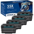 thumbnail image 1 of MICOTONER 4-Pack Compatible Toner Cartridge for HP CE255X 55X LaserJet P3015Dn P3015x MFP M525f M525dn M521dn M521dw Printer (Black), 1 of 6