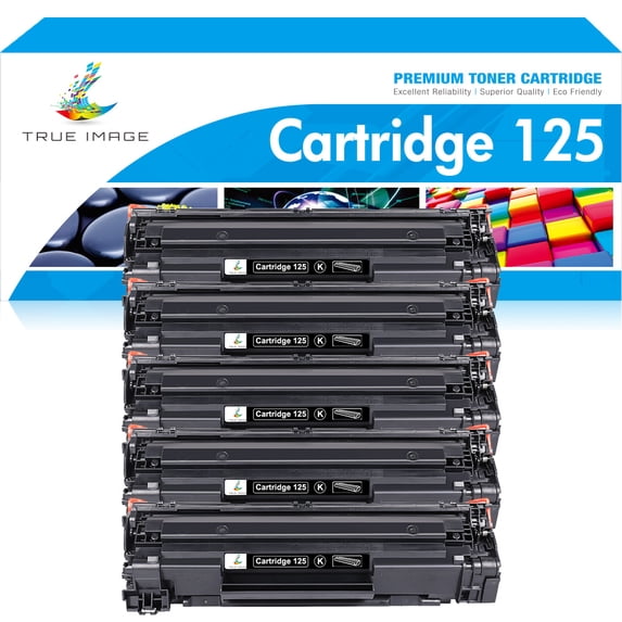 True Image 5-Pack Compatible Toner Cartridge Hign Yeild for Canon 125 Work with LBP6000 MF3010(Black)