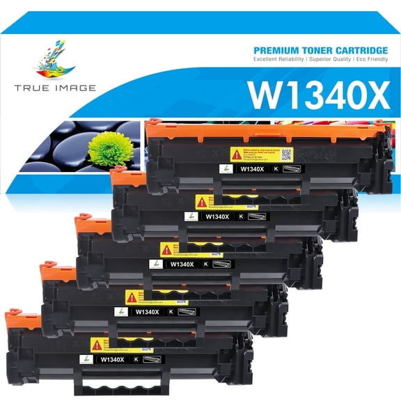 True Image 5-Pack Compatible Toner Cartridge NO CHIP Compatible for HP W1340X 134X W1340A LaserJet M209dw Laserjet MFP M234dw M234sdn M234sdw(Black)
