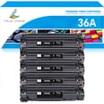 thumbnail image 1 of True Image 5-Pack Compatible Toner Cartridge for HP CB436A 36A LaserJet P1005 P1006 P1505N Pro M1212NF M1120 MFP M1522NF Printer (Black), 1 of 10