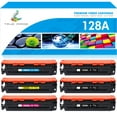 thumbnail image 1 of True Image 6-Pack Compatible Toner Cartridge for HP 128A CE320A Work with HP LaserJet Pro CP1525NW CP1525N CM1415FN CM1415FNW MFP Printer (3*Black,Cyan,Magenta,Yellow), 1 of 9