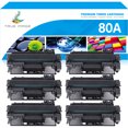 thumbnail image 1 of True Image 6-Pack Compatible Toner Cartridge for HP CF280A 80A LaserJet Pro M401a M401dn M401dw M401dne MFP M425dn M425dw Printer (Black), 1 of 10