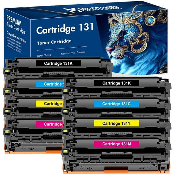 MICOTONER 8-Pack Compatible Toner Cartridge for Canon 131IIK imageCLASS MF8280Cw MF628Cw MF624Cw LBP7110C Printer (2*Black,2*Cyan,2*Magenta,2*Yellow)