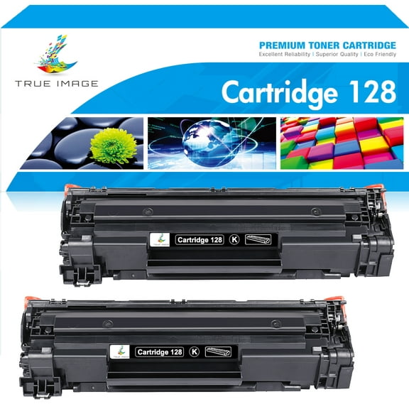 True Image Compatible 128 Black Toner Cartridge for Canon Cartridge 128 CRG128 CRG-128 imageClass MF4450 MF4410 MF4420 MF4580DN MF4890dw LBP 6200dw LBP6230dw Printer Ink (Black, 2-Pack)