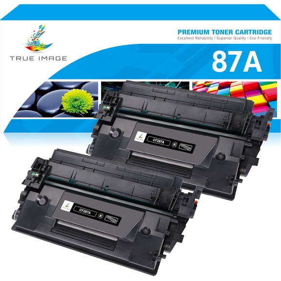 True Image Compatible 87A 87X Toner Cartridge for HP 87A CF287A CF287X M506 LaserJet Enterprise M501 M501dn M506 M506n M527dn M506dn M506x M527f M501n Printer (Black, 2-Pack)