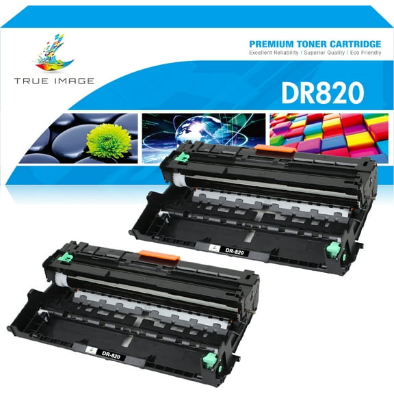 True Image Compatible Drum Unit DR-820 for Brother HL-L5200DW HL-L6300DW HL-L6400DW MFC-L5700DW MFC-L6750DW MFC-L6800DW DCP-L5500DN DCP-L5600DN Printer (Black 2-Pack)