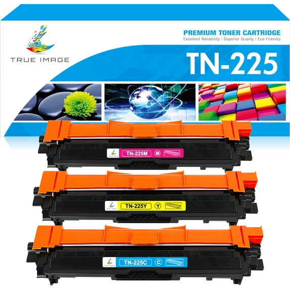 True Image Compatible Toner Cartridge for Brother TN-221 TN-225 TN-225C TN-225M TN-225Y HL-3152CDW 3170CDW 3140CW 3150CDW MFC-9140CDN 9330CDW 9340CDW DCP-9020CDW(Cyan,Magenta,Yellow 3-Pack)
