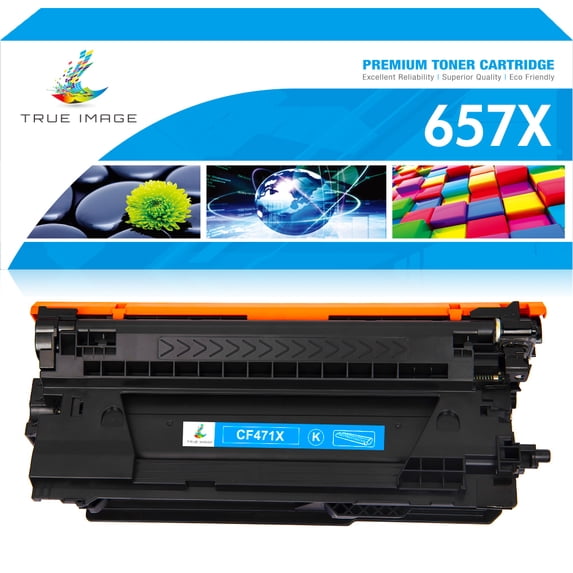 True Image Compatible Toner Cartridge Hign Yield for HP 657X CF470 CF471X HP Color LaserJet Enterprise MFP M681dh M681f M681f Flow MFP M681z M682z(Cyan,1-Pack)