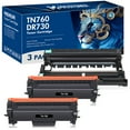 thumbnail image 1 of MICOTONER Compatible Toner Cartridge TN-760 & DR-730 Drum Unit for Brother HL-L2395DW DCP-L2550DW MFC-L2730DW (Black 2*Toner 1*Drum), 1 of 8