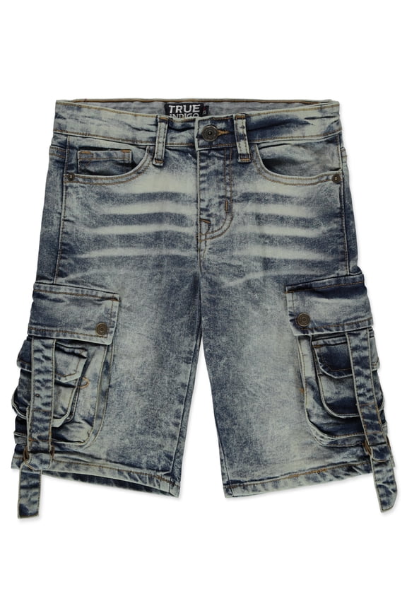 Boys' Cargo Denim Shorts Color: blue wash Size: 3t