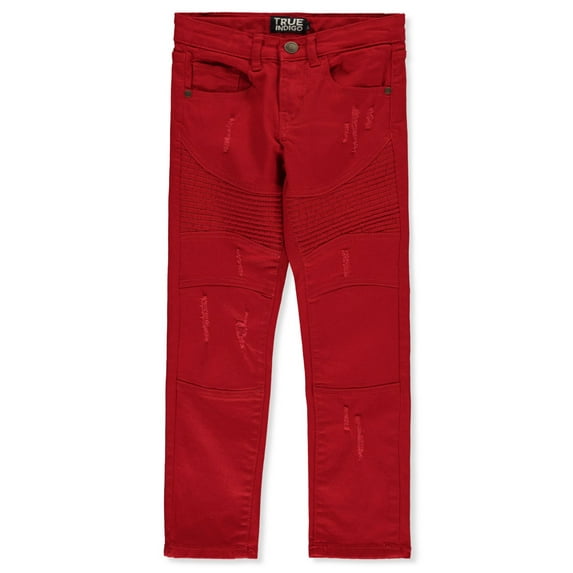 True Indigo Boys' Moto Jeans Color: red Size: 5