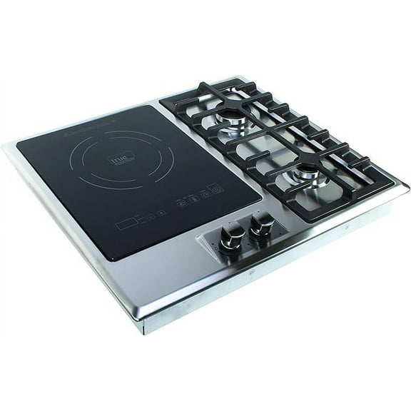 True Induction TI-1+2B Built-in UL858 Certified, 23-inch 1 Induction + 2 Gas Burner Combination Gas & Induction Cooktop