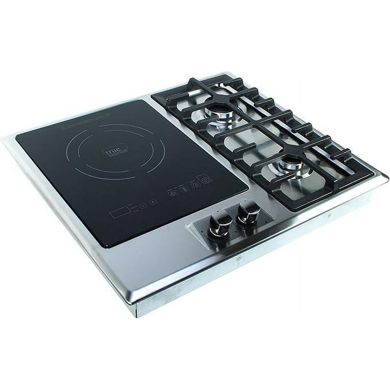 True Induction TI 1 2B Built in UL858 Certified 23 inch 1 Induction 2 Gas Burner Combination Gas Induction Cooktop