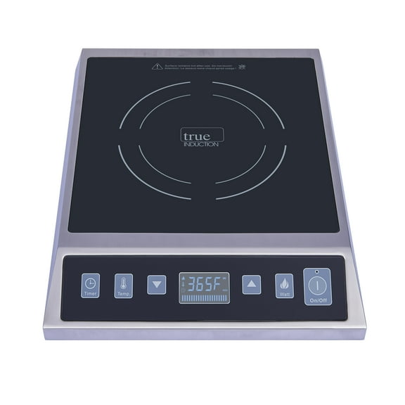 True Induction TI-1SSC Portable 12" Commercial Single Induction Glass-Ceramic Cooktop, UL197 Certified, 1750W