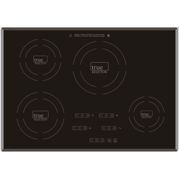 True Induction TI-4B Built-In 30" 4-Burner Induction Glass-Ceramic Cooktop, UL858 Certified, 7400W
