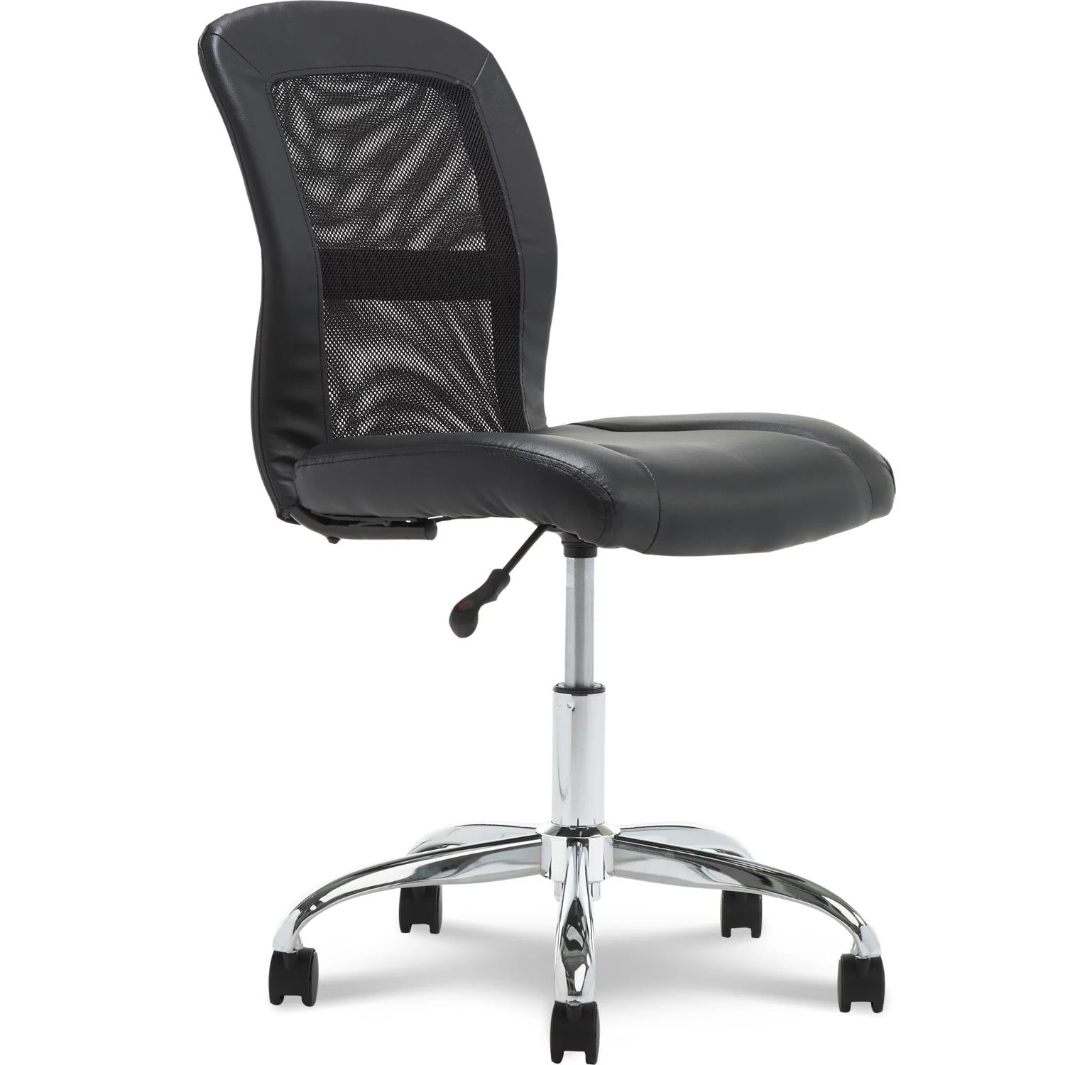 True Innovations 48740 Serta Essential Armless Desk Chair with Breathable Lightweight Mesh Back Black