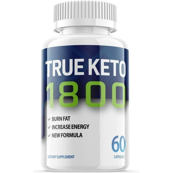 True Keto 1800 - Keto Supplement for Weight Loss - Energy & Focus Boosting Dietary Supplements for Weight Management & Metabolism - Advanced Fat Burn Raspberry Ketones Pills - 60 Capsules (1 Pack)
