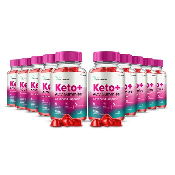 True Keto Fusion Keto + ACV Gummies Supplement for Ketogenic Diet, Premium Formula, Organic Ingredients, 10 Month Supply (10 Pack)