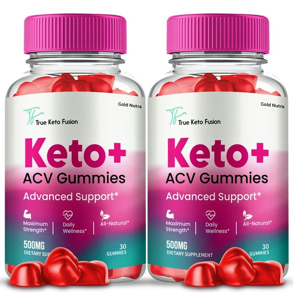 True Keto Fusion Keto + ACV Gummies Supplement for Ketogenic Diet, Premium Formula, Organic Ingredients, 2 Month Supply (2 Pack)