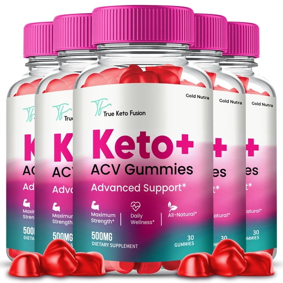 True Keto Fusion Keto + ACV Gummies Supplement for Ketogenic Diet, Premium Formula, Organic Ingredients, 5 Month Supply (5 Pack)