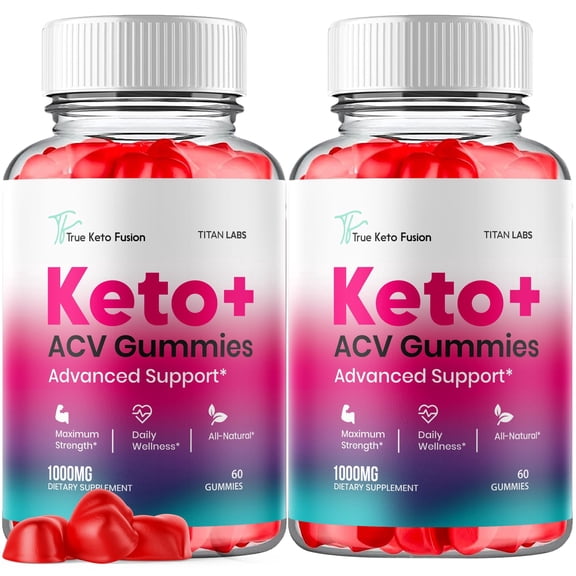 True Keto Fusion Maximum Strength ACV Gummies Advanced Apple Cider Vinegar Supplement 1000MG Formula 120 Gummies
