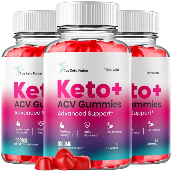 True Keto Fusion Maximum Strength ACV Gummies Advanced Apple Cider Vinegar Supplement 1000MG Formula 180 Gummies