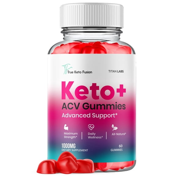 True Keto Fusion Maximum Strength ACV Gummies Advanced Apple Cider Vinegar Supplement 1000MG Formula 60 Gummies