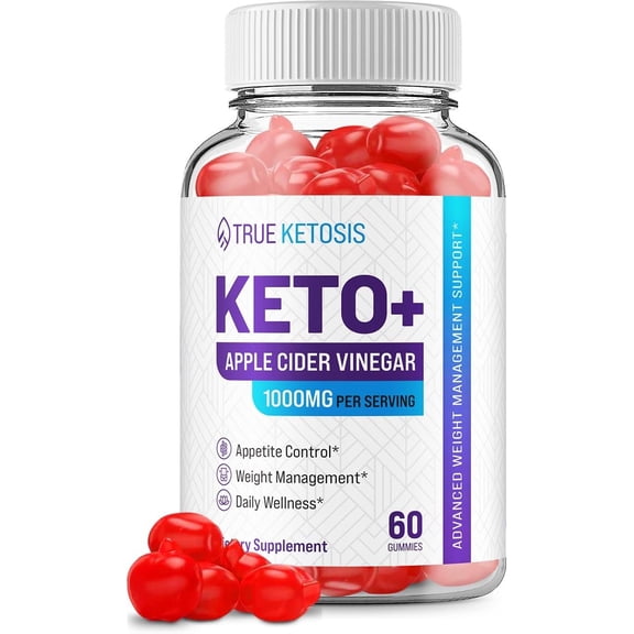 True Ketosis ACV Gummies - Official - Keto True Ketosis ACV Advanced Formula Plus Apple Cider Vinegar Dietary Supplement B12 Beet Root Juice Men Women 60 Gummies