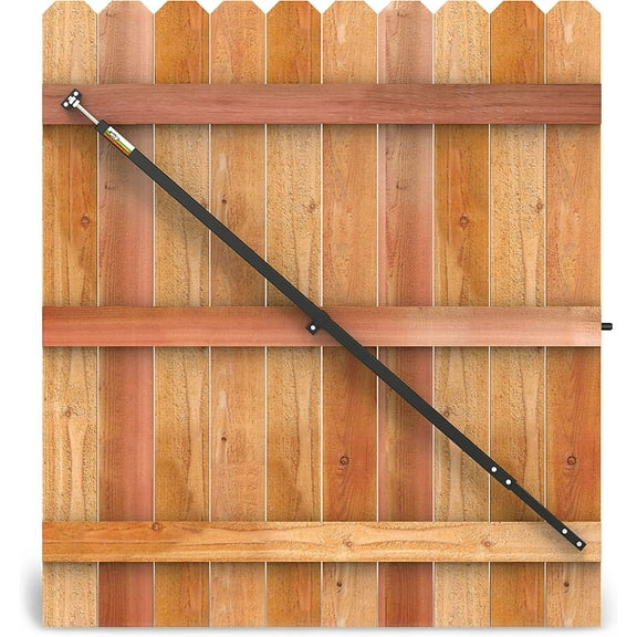 True Latch 8' Telescopic Gate Brace, Anti Sag Hardware Kit for Outdoor Wooden Fence Gates, Gray