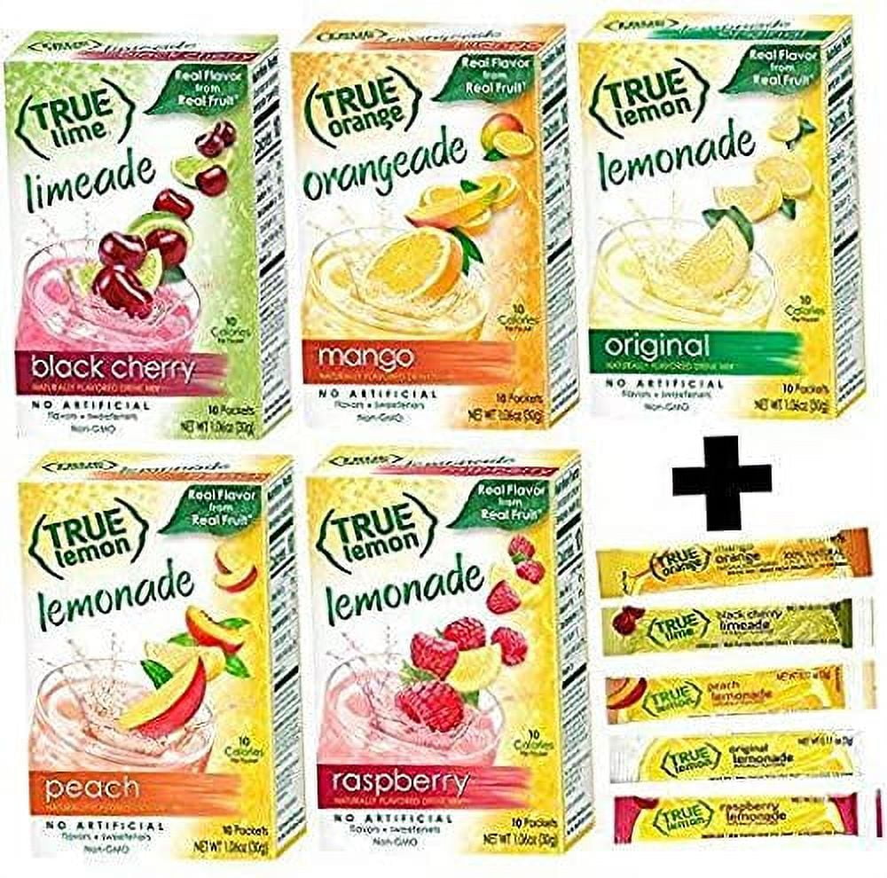 True Lemon Assorted Beverage Pack: (5boxes 10ct each) with 5 FREE BONUS ...