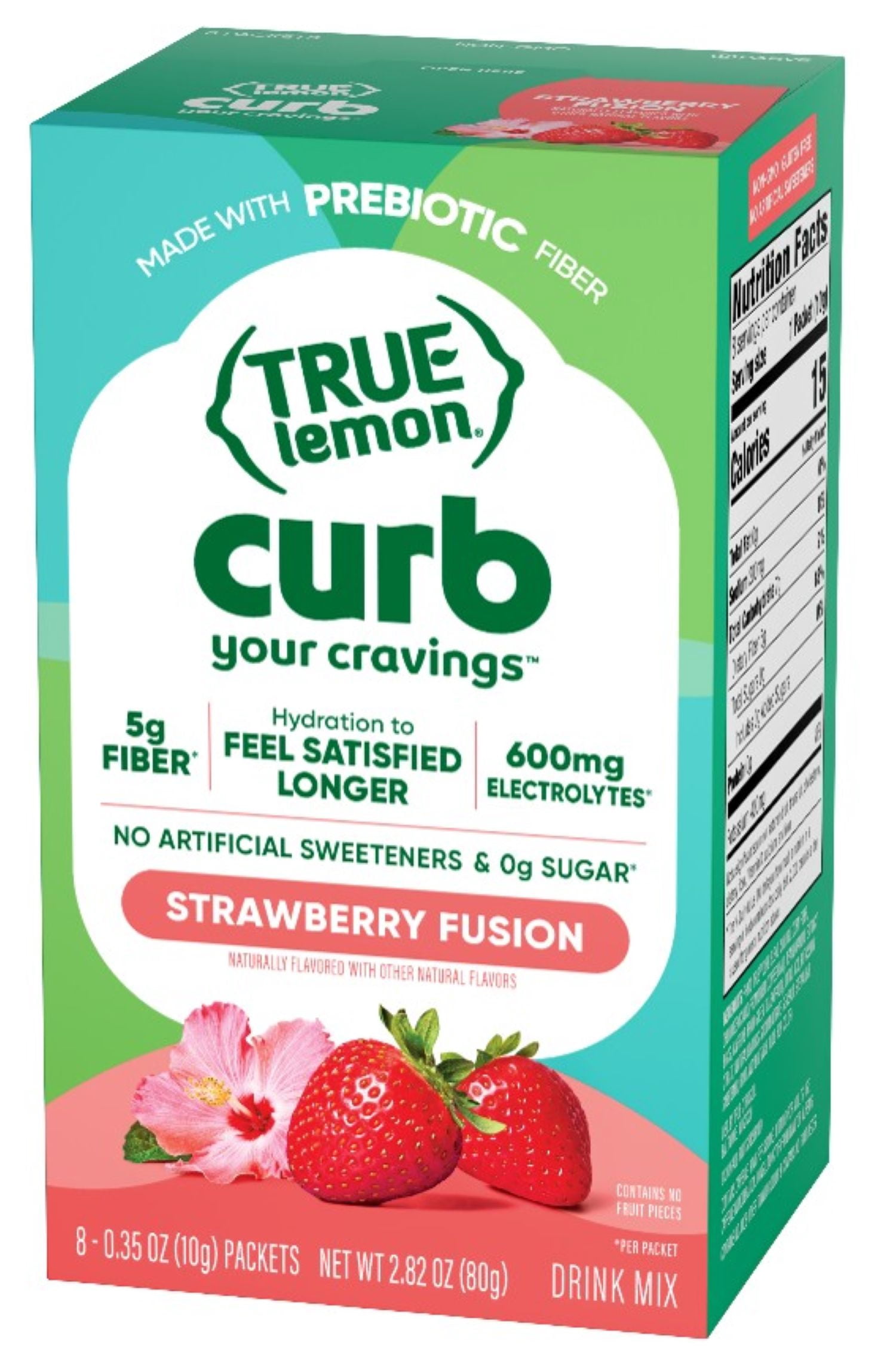 True Lemon Curb Your Cravings Strawberry Fusion Flavored Powder, 8 Ct. Drink Mix Packets