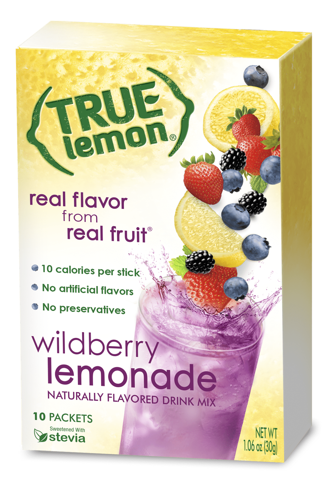 True Lemon Drink Mix, 1.06 Oz, Wildberry Lemonade, 10 Packets (Pack of