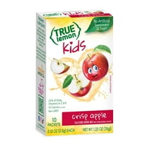 True Lemon Kids Crisp Apple Drink Mix, Low Sugar, No Artificial Sweeteners, 10 Count